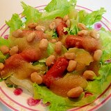 ❤レタスとウインナーと大豆のサラダ　玉ねぎドレ❤